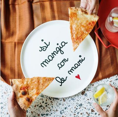 Piatto pizza Si Mangia Con Le Mani 31,5 cm - Simple Day