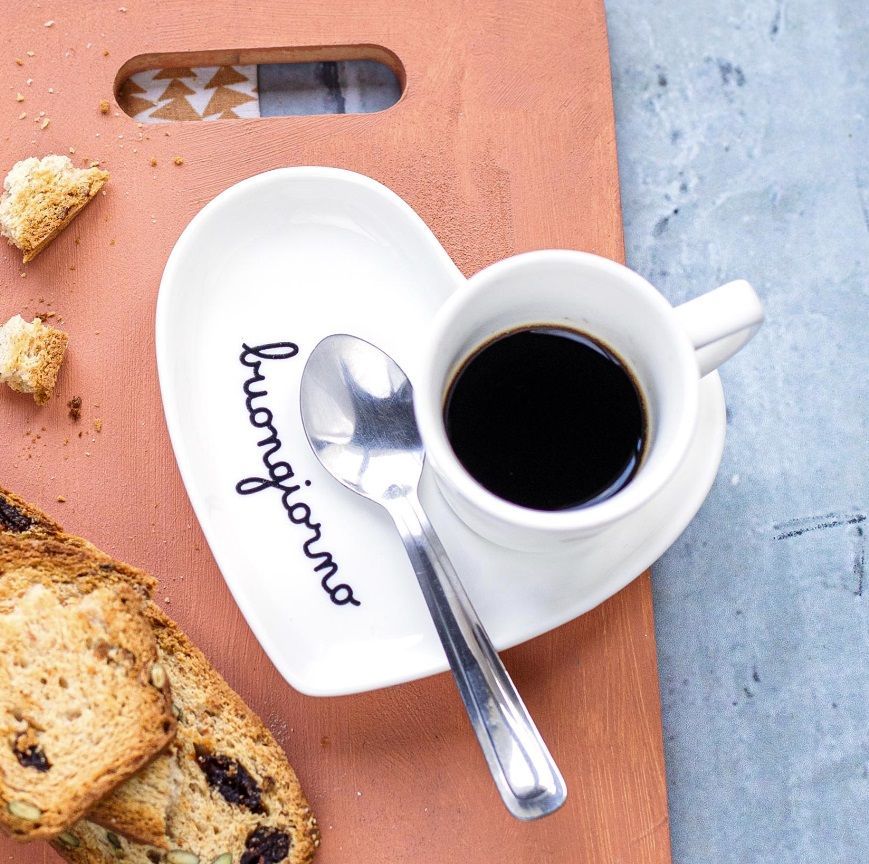 Set 2 Piattini cuore per tazze espresso Buongiorno - Simple Day Set 2 Piattini cuore per tazze espresso Buongiorno - Simple Day
