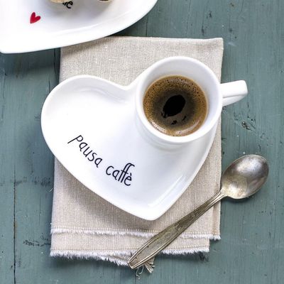 Set 2 Piattini cuore per tazze espresso Pausa caffè - Simple Day