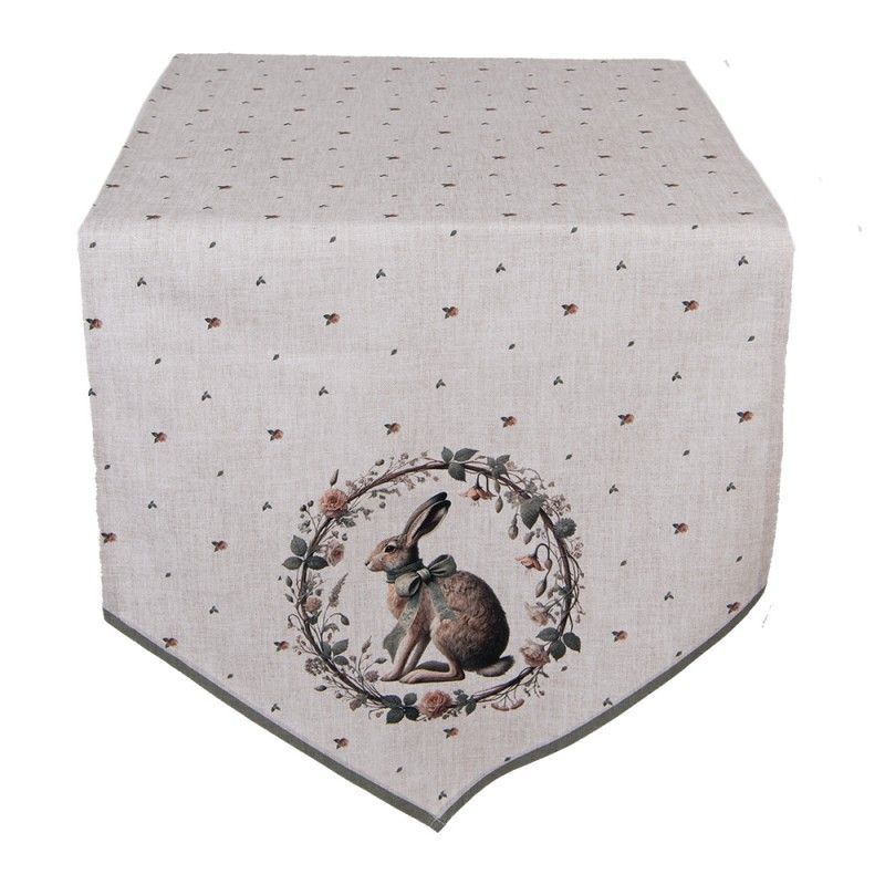 Runner da Tavola Beige con coniglio 50x160 cm - Clayre and Eef