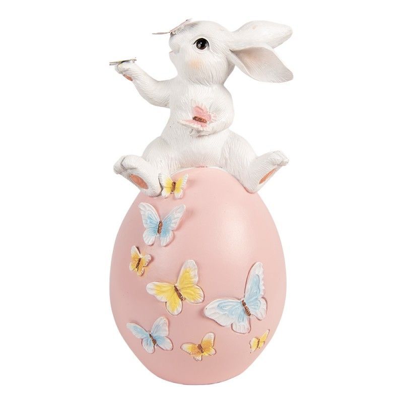 Uovo rosa con coniglio bianco - Clayre and Eef