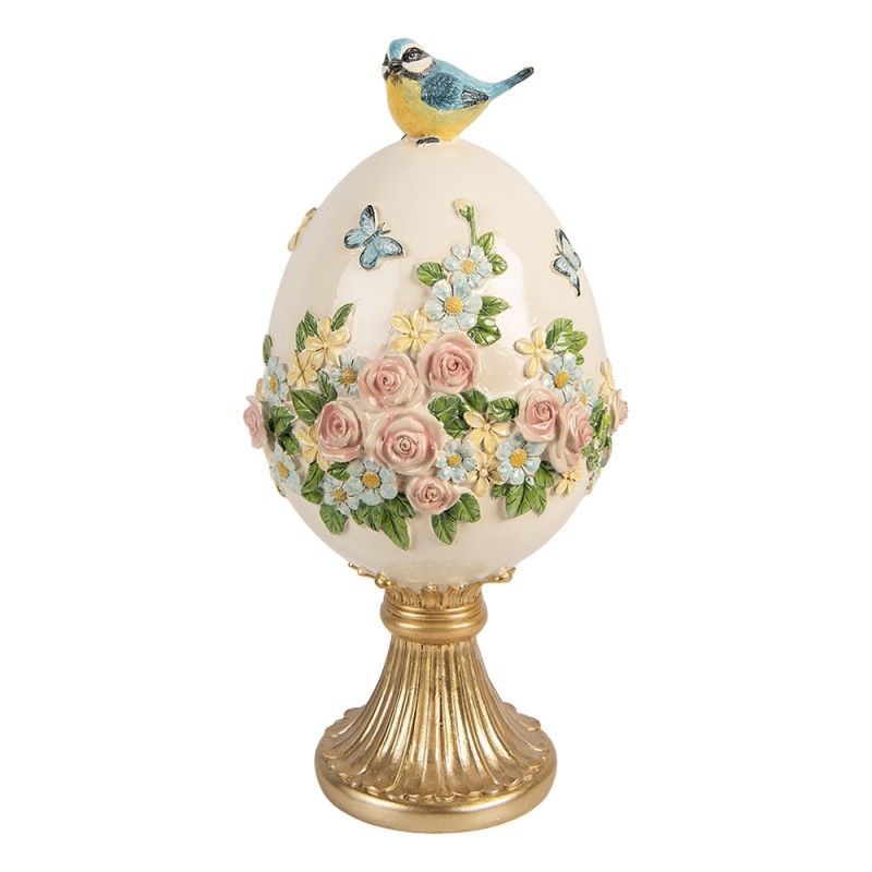 Uovo bianco con uccellino - Clayre and Eef