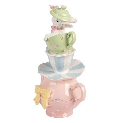 Teiera e tazzine con coniglio bianco - Clayre and Eef