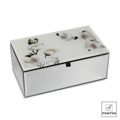 Cofanetto Portagioie in vetro grande Ramo Fiorito - Fantin Argenti