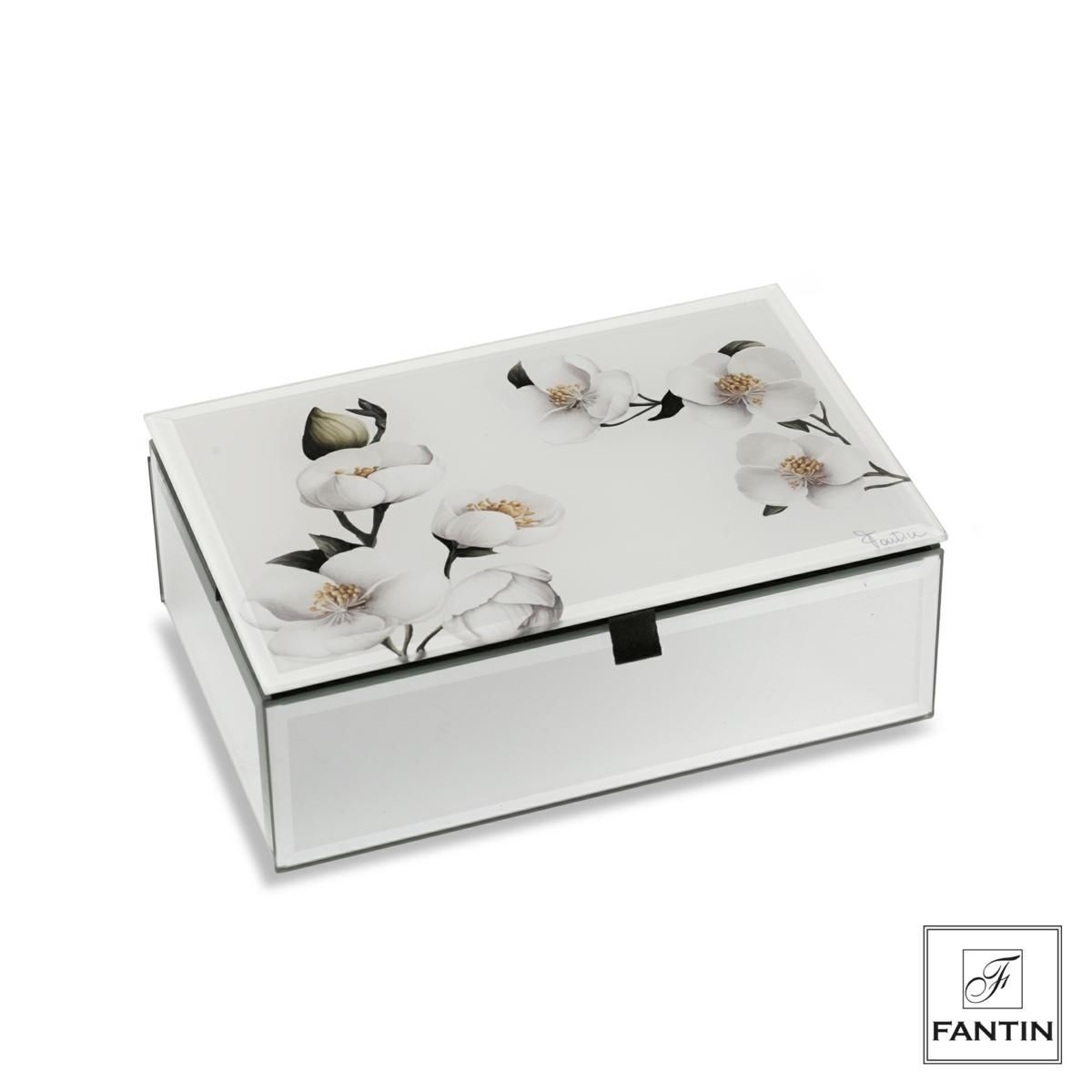 Cofanetto Portagioie in vetro Ramo Fiorito - Fantin Argenti Cofanetto Portagioie in vetro Ramo Fiorito - Fantin Argenti