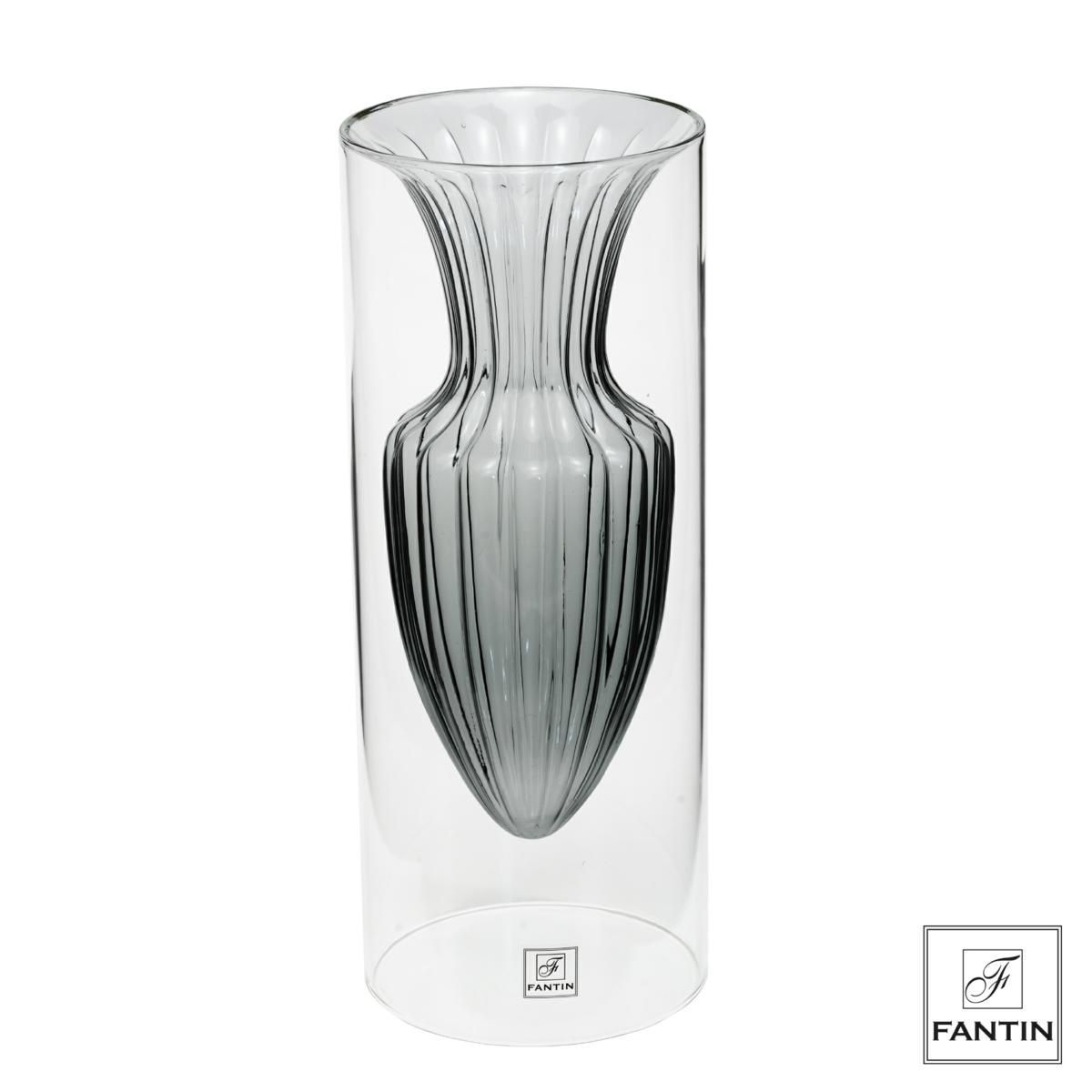 Vaso vetro anfora Grigio H 35 - Fantin Argenti Vaso vetro anfora Grigio H 35 - Fantin Argenti