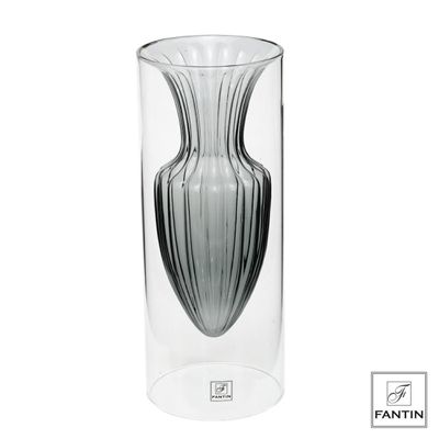 ​Vaso vetro anfora Grigio H 35 - Fantin Argenti