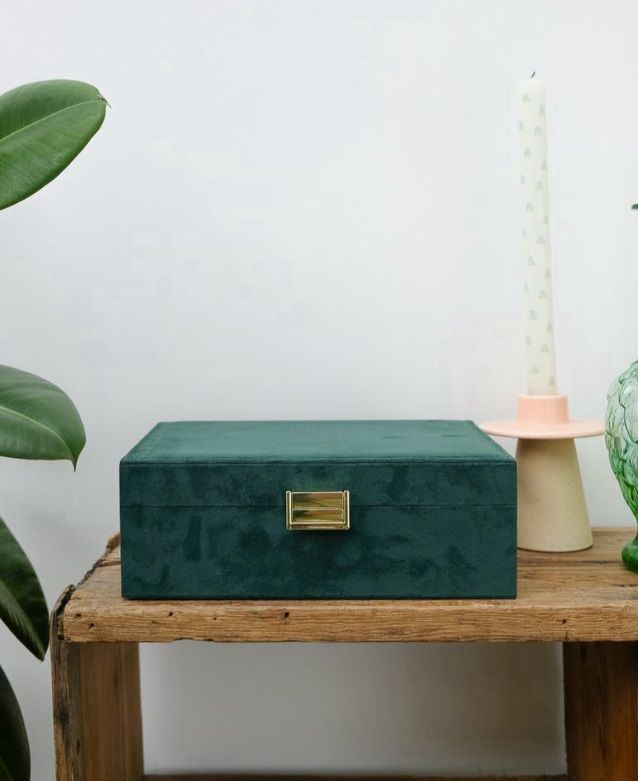 ​Portagioie Louise Velluto Verde scuro - Maison Scarlett