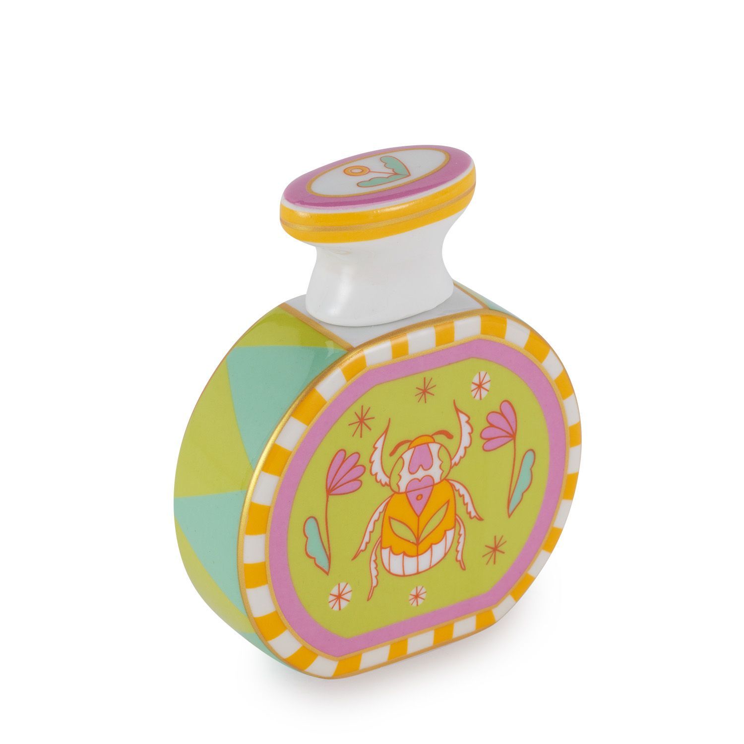 ​Bottiglia diffusore con bacchette decoro Scarabeo piccola - Henriette