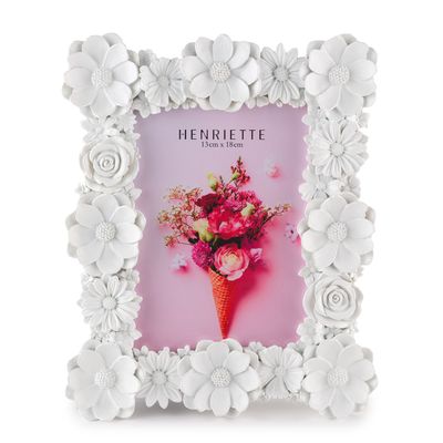 Portafoto Fiori bianca 13x18 - Henriette Portafoto Fiori bianca 13x18 - Henriette