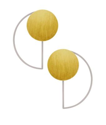 Orecchini 2in1 mezza luna e punto 2 toni Placcatura oro - DANSK