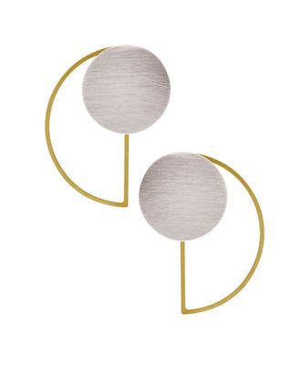 Orecchini 2in1 mezza luna e punto 2 toni Placcatura argento - DANSK