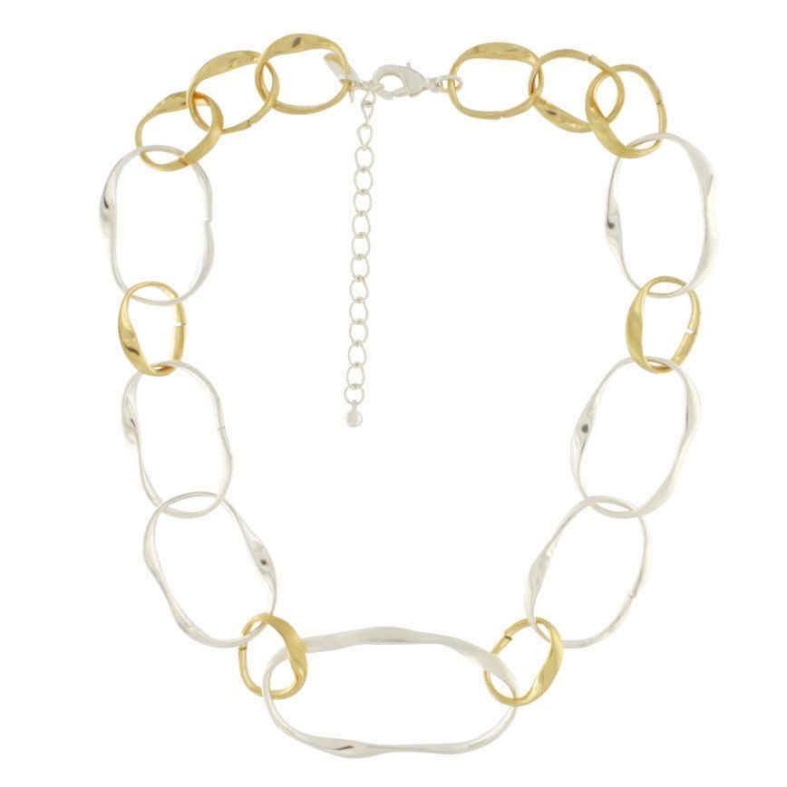 Collana Eliseo corta organica bicolore Placcatura argento - DANSK