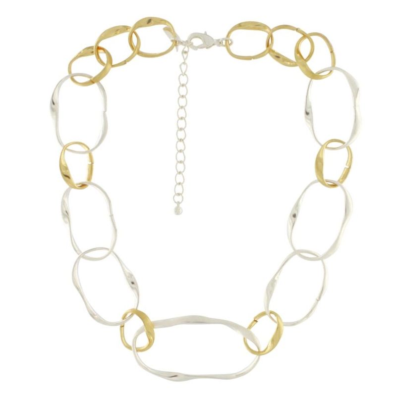 Collana Eliseo corta organica bicolore Placcatura argento - DANSK