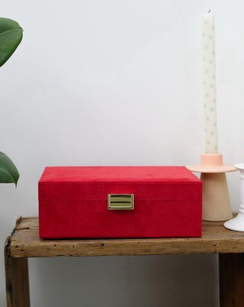 ​Portagioie Louise velluto rosso - Maison Scarlett