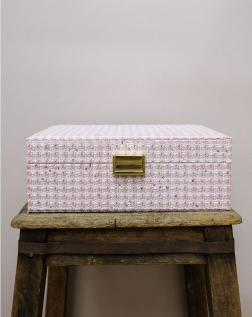 ​Portagioie Louise Pie de poule rosa  - Maison Scarlett