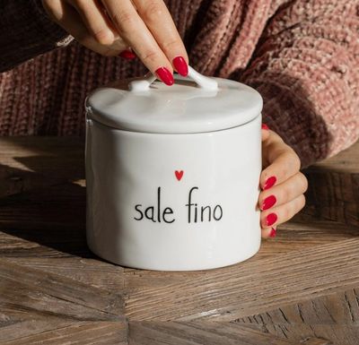 Barattolo in gres decoro Sale fino cuore - Simple Day