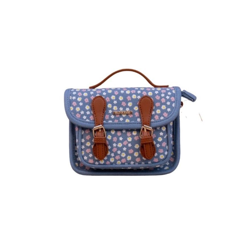 ​Cartella mini blu jeans con fiorellini - Naj Oleari