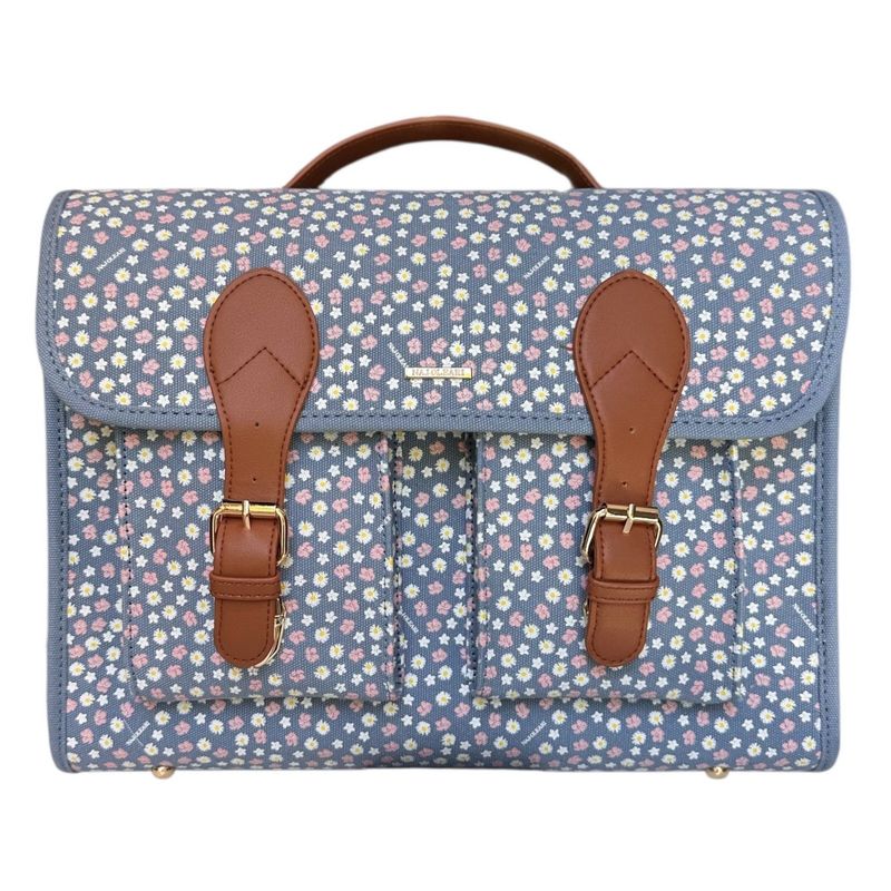 Cartella zaino Blu jeans con fiorellini - Naj Oleari
