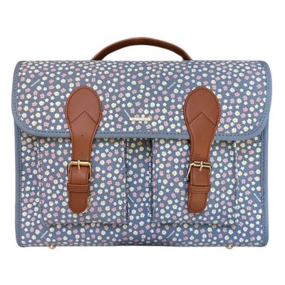 Cartella zaino Blu jeans con fiorellini - Naj Oleari