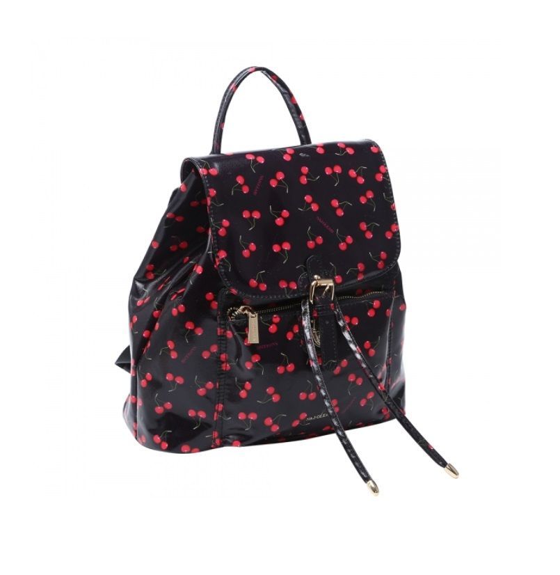 Zaino nero con ciliegie - Naj Oleari