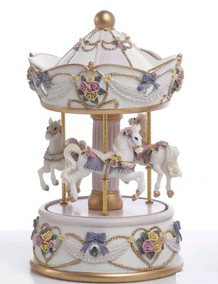 Carillon Giostra con cavalli Rosa 19,5 cm - Encantada Carillon Giostra con cavalli Rosa 19,5 cm - Encantada