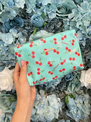 Pochette Rettangolare Cherry azzurra - Naj Oleari Pochette Rettangolare Cherry azzurra - Naj Oleari