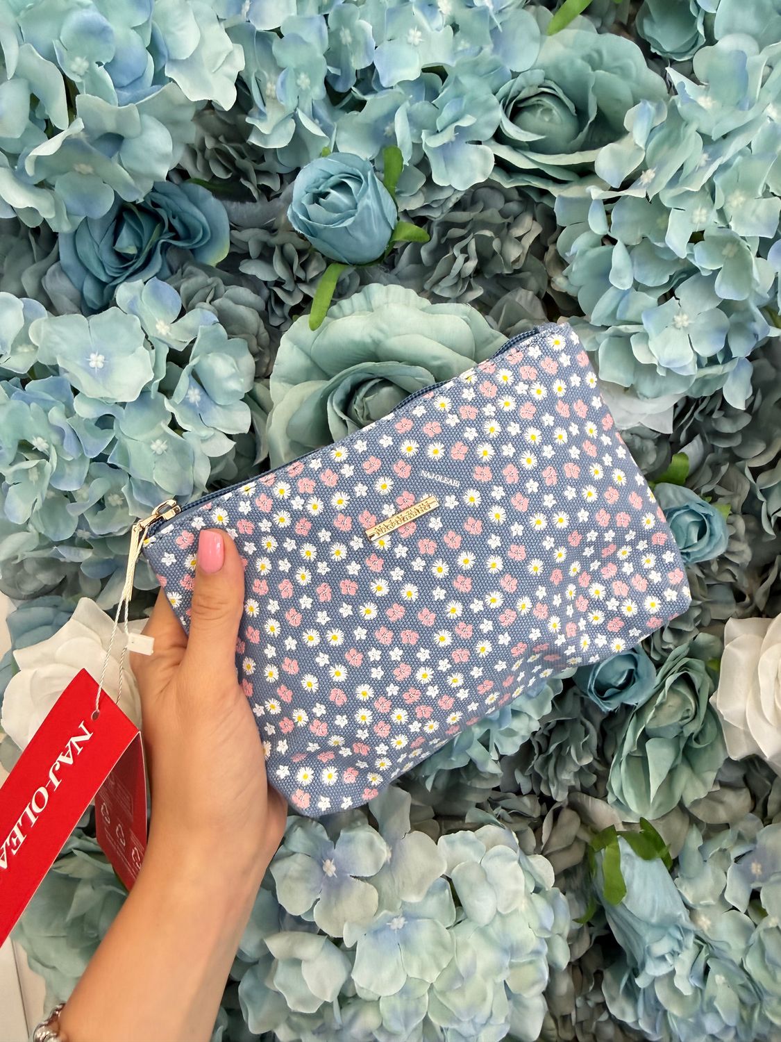 ​Pochette Rettangolare fiorellini jeans - Naj Oleari