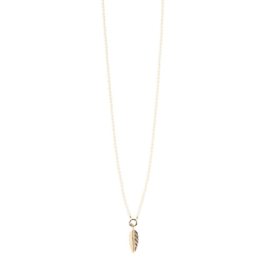 Collana lunga perle foglia pendente Daphne Oro - Sodini Collana lunga perle foglia pendente Daphne Oro - Sodini