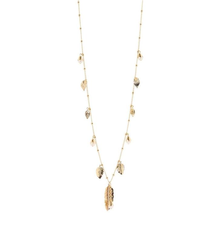 Collana catena foglie perle Daphne Oro - Sodini