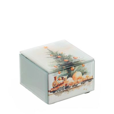 Cofanetto Natalizio con Albero e Trenino in Legno, Vetro e Specchio – Hervit Cofanetto Natalizio con Albero e Trenino in Legno, Vetro e Specchio – Hervit