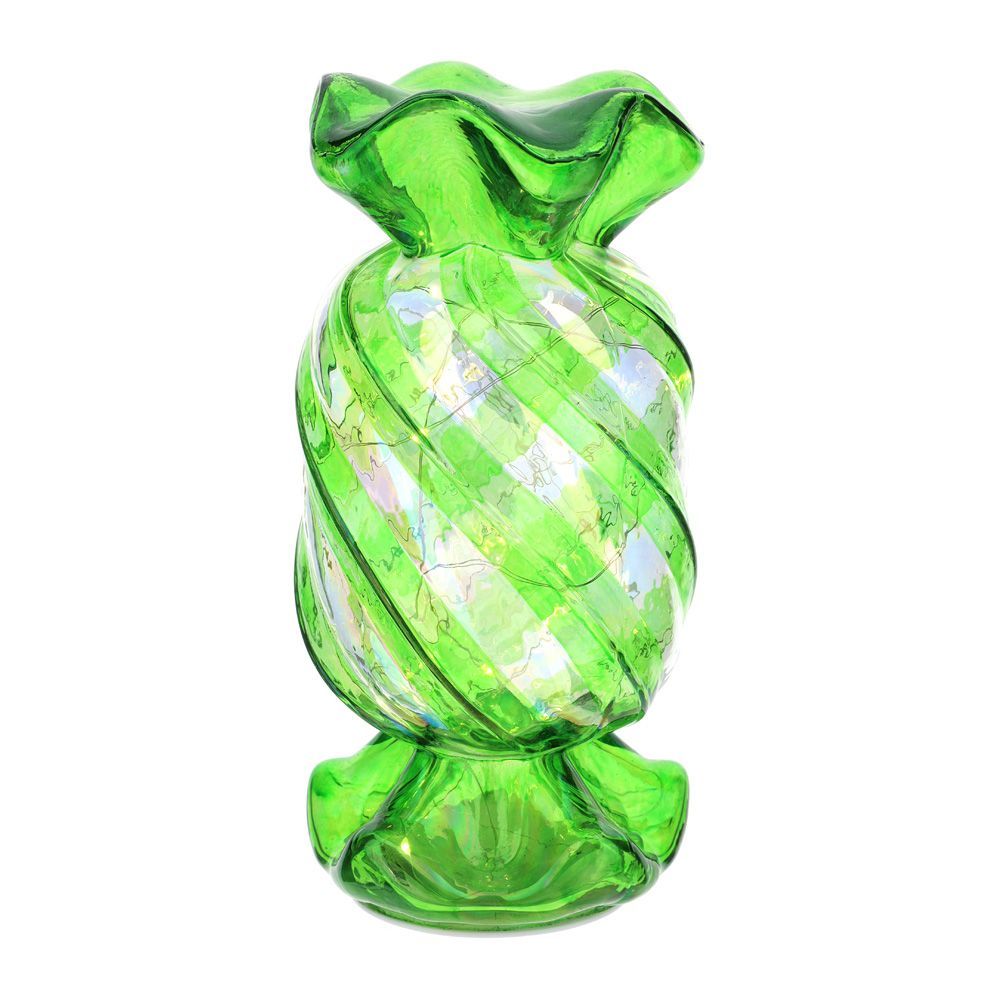 Caramella Natalizia in Vetro Verde con Luce LED 24 cm – Hervit Caramella Natalizia in Vetro Verde con Luce LED 24 cm – Hervit