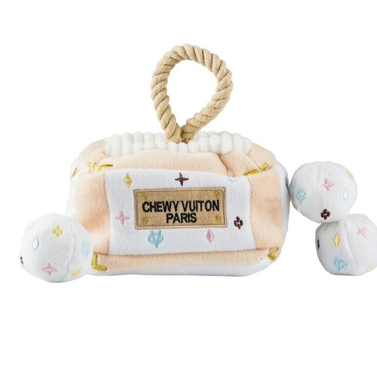 Peluche sac Chewy Vuiton blanc