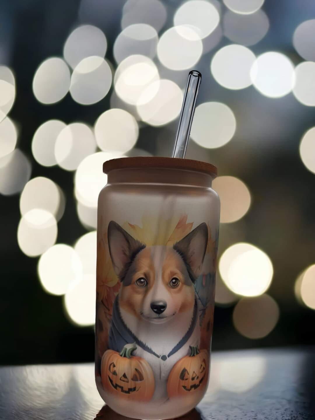 Verre givré avec sa paille à personnaliser