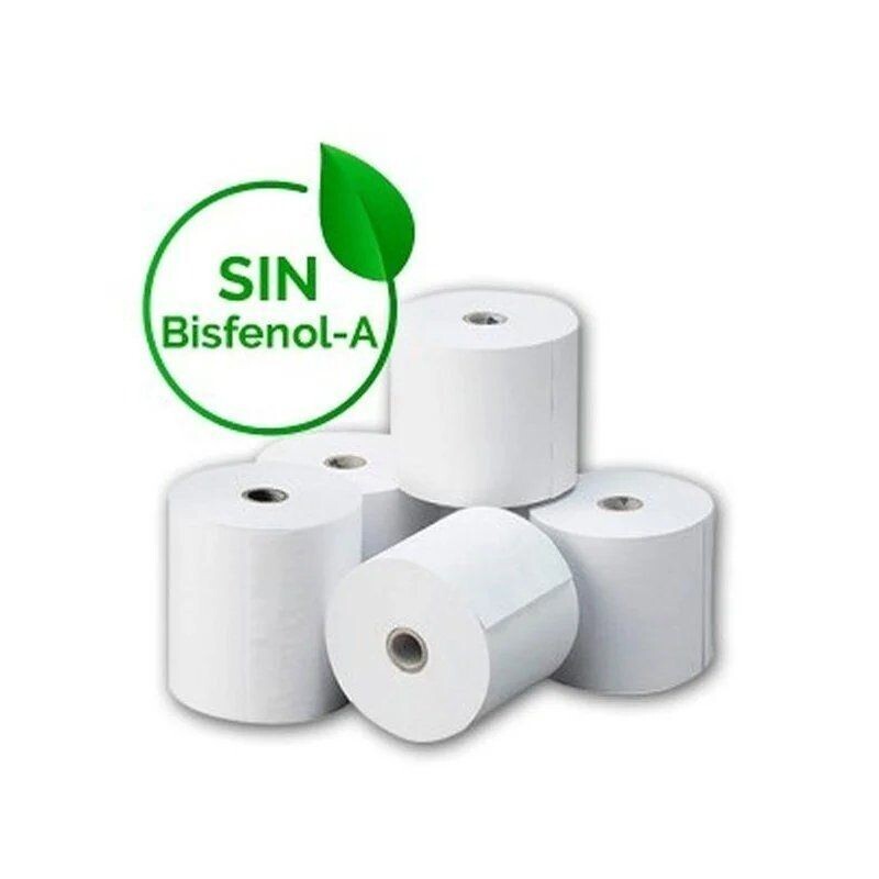 Paquete 8 rollos papel térmico BPA free (libre de bisfenol A) 80 x 55mm