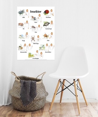 Plakat med bilder &amp; tegn - Småkryp