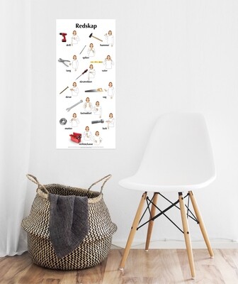 Plakat med bilder &amp; tegn - Redskaper