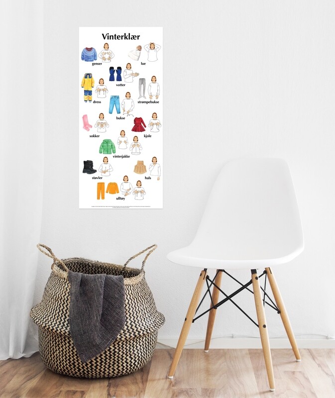 Plakat med bilder &amp; tegn - Vinterklær