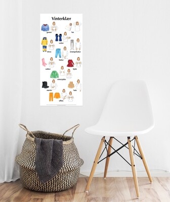 Plakat med bilder &amp; tegn - Vinterklær