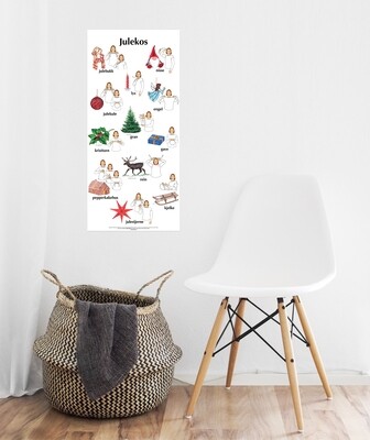 Plakat med bilder &amp; tegn - Julekos