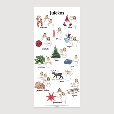 Plakat med bilder &amp; tegn - Julekos