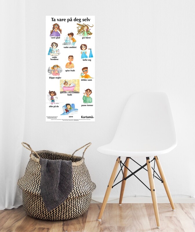 Plakat med bare bilder - Ta vare på deg selv