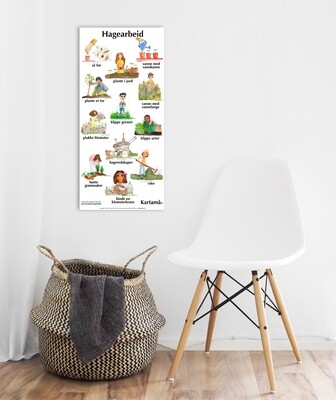 Plakat med bare bilder - Hagearbeid