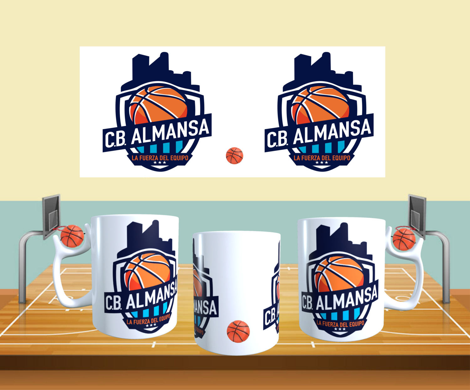 Taza personalizada baloncesto equipo CB Almansa