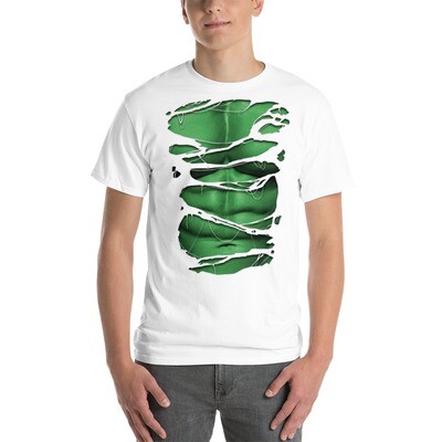 Camiseta clásica premium diseño Rasgado Hulk, 100% algodón 