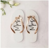 Rose Gold &quot;Mrs&quot; flip flop