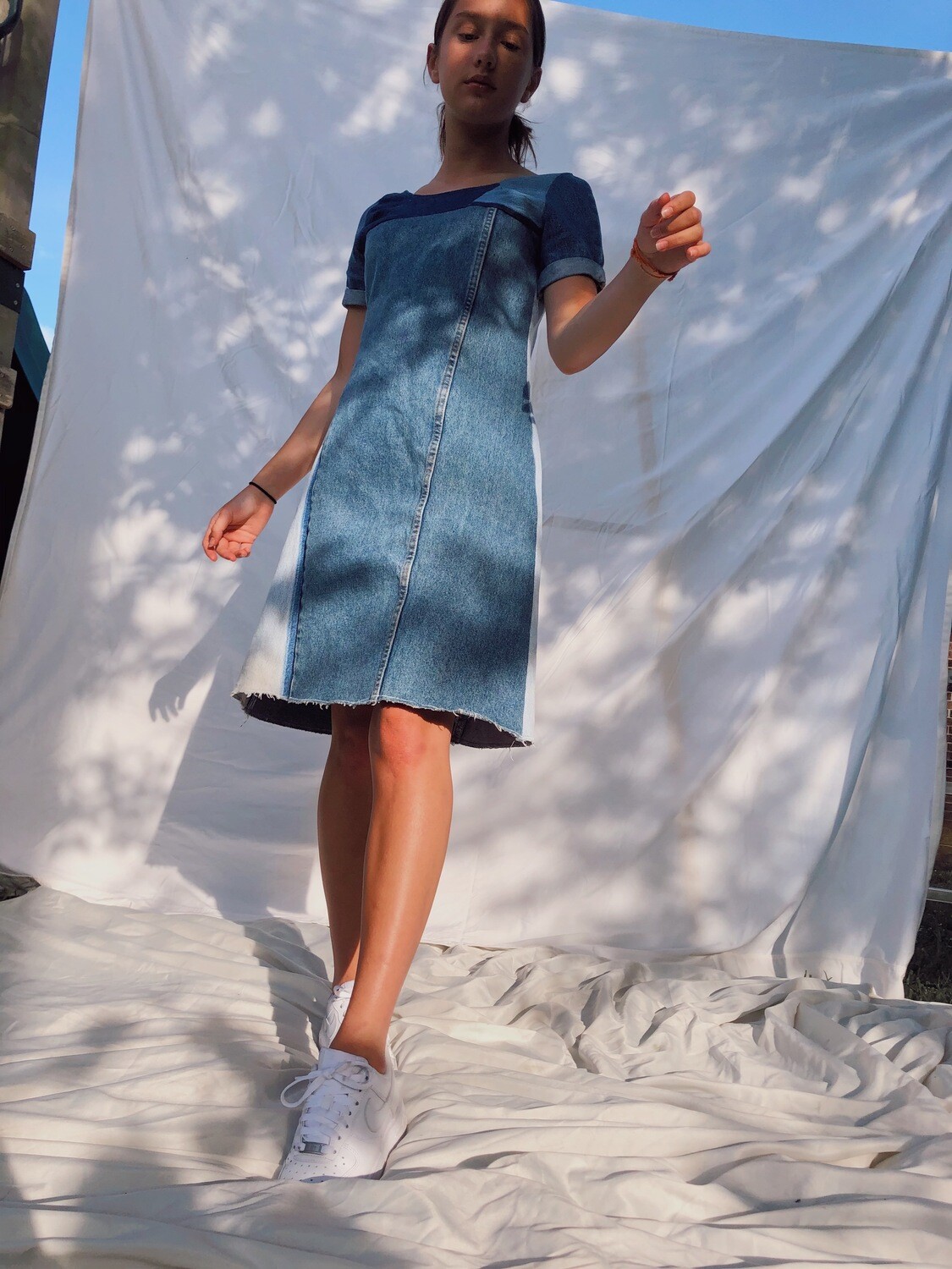 Mixed Wash Smock Dress