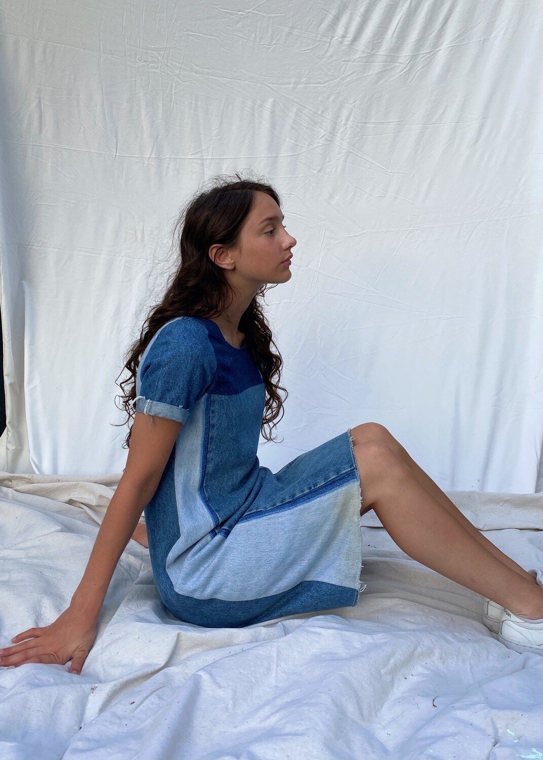 Mixed Wash Smock Dress