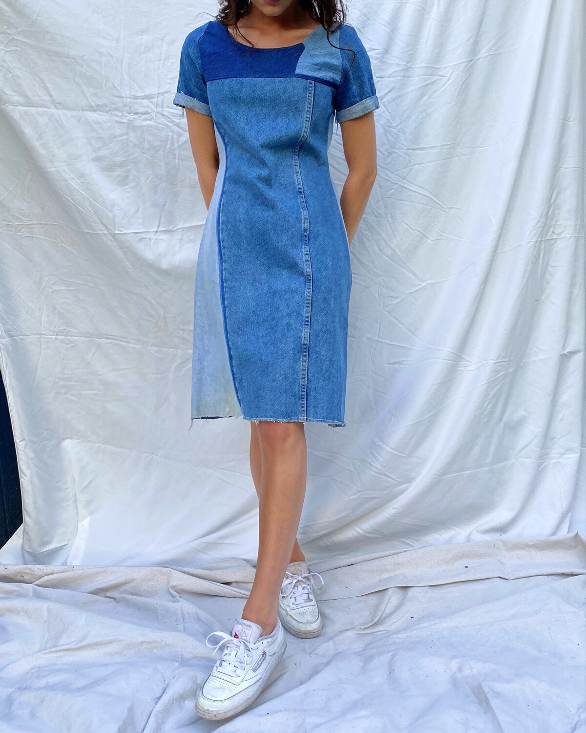 Mixed Wash Smock Dress