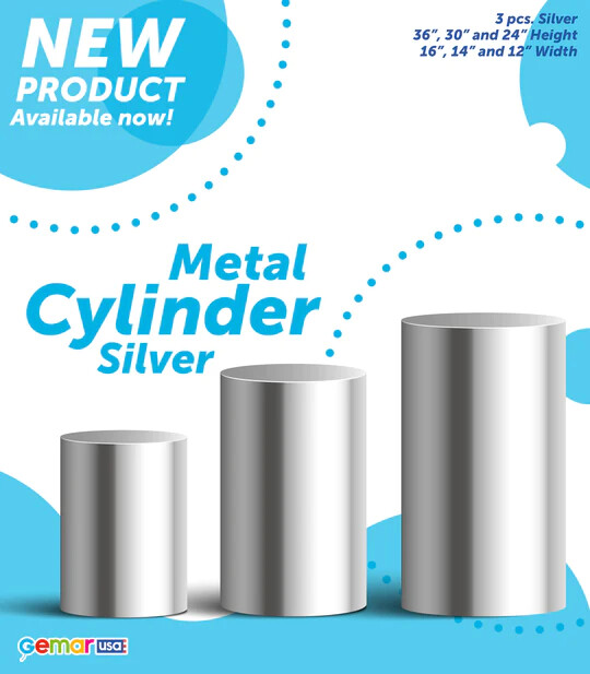Metal Cylinder Silver 74-0335